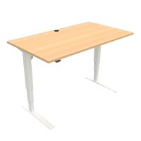 ConSet 501-43 hæve-sænke bord 140x80cm bøg med hvidt stel