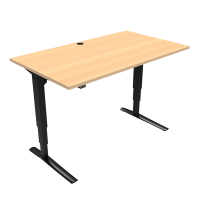 ConSet 501-43 hæve-sænke bord 140x80cm bøg med sort stel