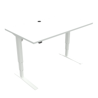 ConSet 501-43 hæve-sænke bord 140x80cm hvid med hvidt stel
