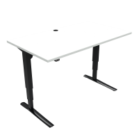 ConSet 501-43 hæve-sænke bord 140x80cm hvid med sort stel