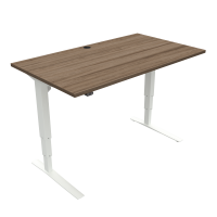 ConSet 501-43 hæve-sænke bord 140x80cm valnød med hvidt stel