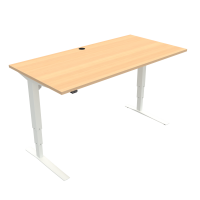 ConSet 501-43 hæve-sænke bord 160x80cm bøg med hvidt stel