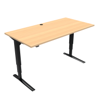 ConSet 501-43 hæve-sænke bord 160x80cm bøg med sort stel