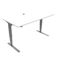ConSet 501-43 hæve-sænke bord 160x80cm hvid med sølv stel