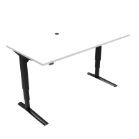 ConSet 501-43 hæve-sænke bord 160x80cm hvid med sort stel