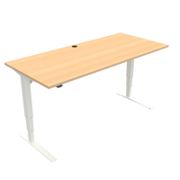 ConSet 501-43 hæve-sænke bord 180x80cm bøg med hvidt stel