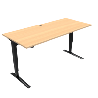 ConSet 501-43 hæve-sænke bord 180x80cm bøg med sort stel