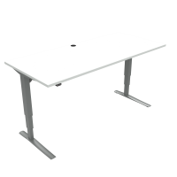 ConSet 501-43 hæve-sænke bord 180x80cm hvid med sølv stel