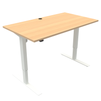 ConSet 501-47 hæve-sænke bord 140x80cm bøg med hvidt stel