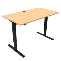 ConSet 501-47 hæve-sænke bord 140x80cm bøg med sort stel
