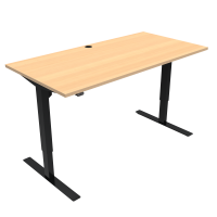 ConSet 501-47 hæve-sænke bord 160x80cm bøg med sort stel