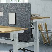ConSet bordskærmvæg 120x75cm grå til dobbelt skrivebord