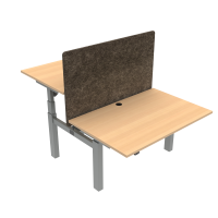 ConSet 501-88 dobbelt hæve-sænkebord 120x80 cm bøg med sølv stel