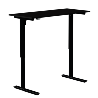 ConSet hæve-sænkebord 140x60cm sort bordplade på sort stel