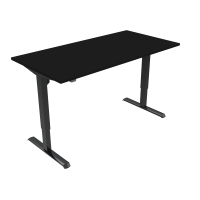 ConSet hæve-sænkebord 160x80cm sort bordplade på sort stel