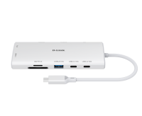 D-LINK 10-in-1 USB-C Hub hvid