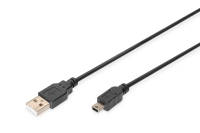 DIGITUS USB-A to Mini-B cable 1.8 m USB 2.0, sort