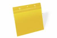 Durable lagerlomme med wirebeslag  A4 tværformat gul
