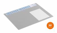 Durable skriveunderlag 65x48cm med kalender og overflade pp grå