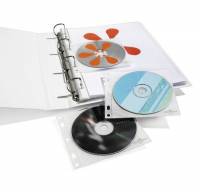 Durable CD og DVD lomme 140x127mm med huller