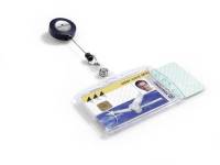 Durable ID-kortholder med yoyo 54x85mm til 2 kort