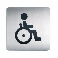 Durable Skilt firkantet handicap toilet 150x150mm børstet stål