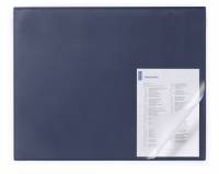 Durable skriveunderlag med kantbeskytter og dækplade 65x50cm blå