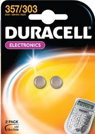 Duracell Electronics 357/303 batteri, 2 stk pakning