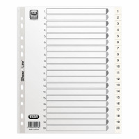 Elba Strongline register A4 Maxi hvid med sorte tal 1-20 | Outlet