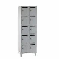 Garderobeboks med 10 rum, brevindkast og greb til hængelås