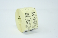 Garderobenumre 2-delt 2x500 stk nr. 48 gul