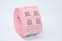 Garderobenumre 2-delt 2x500 stk nr. 48 rosa