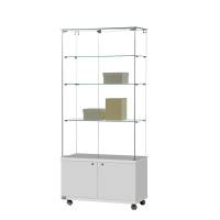 Glasvitrine Trento 4. m/3 hylder & skab hvid