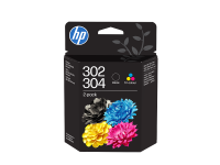 HP 302/304 original bl&aelig;kpatron Tri-color og sort Black 2-Pk