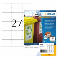 Herma etiket inkjet film ekstra st&aelig;rk 63,5X29,6 mat 40 ark - 27 etiketter hvid
