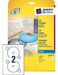 Avery CD etiketter InkJet J8676-25 Ø117 mat