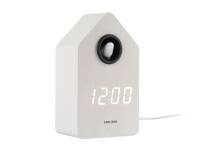 Karlsson Cuckoo LED vækkeur 15,3x6cm træfinér hvid