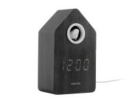 Karlsson Cuckoo LED vækkeur 15,3x6cm træfinér sort