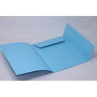 Karton mappe 125 med 3 klapper Folio FSC-certificeret 250g blå