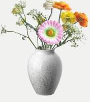Knabstrup vase 12,5 cm hvid og gr&aring;