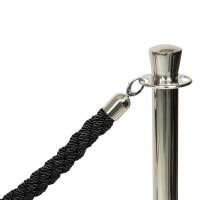 Securit sort flettet reb til sølv afspærringsstolpe 150cm