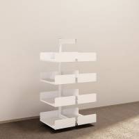 Kontorreol i st&aring;l til gulv 1600x600x400mm hvid tosidig p&aring;bygningssektion 