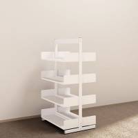 Kontorreol i st&aring;l til gulv 1600x900x300mm hvid tosidig grundsektion