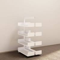 Kontorreol i st&aring;l til gulv 1600x900x300mm hvid tosidig p&aring;bygningssektion 