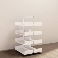 Kontorreol i st&aring;l til gulv 1600x900x400mm hvid tosidig p&aring;bygningssektion 