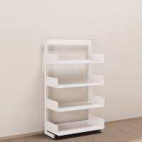 Kontorreol i st&aring;l til gulv 1600x900x400mm hvid