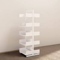 Kontorreol i st&aring;l til gulv 1900x600x300mm hvid tosidig grundsektion