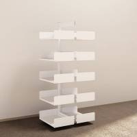 Kontorreol i st&aring;l til gulv 1900x600x400mm hvid tosidig p&aring;bygningssektion