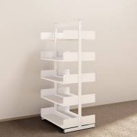 Kontorreol i st&aring;l til gulv 1900x900x300mm hvid tosidig grundsektion