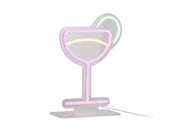 Leitmotiv neonlys Cocktail w. Straw 21,8x30cm multifarvet
